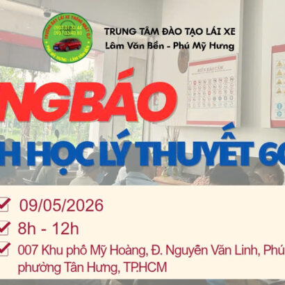 THÔNG BÁO LỊCH HỌC 600 CÂU LÝ THUYẾT THÁNG 5/2026