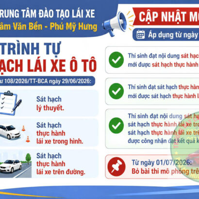Quy trình sát hạch lái xe ô tô áp dụng từ 01/07/2026 đã được cập nhật