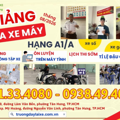 ❌ THÔNG BÁO KHAI GIẢNG CÁC KHOÁ XE MÁY HẠNG A1/A THÁNG 8 ❌