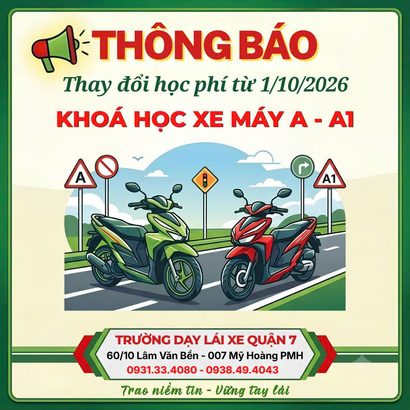 📢 THAY ĐỔI HỌC PHÍ HẠNG A & A1